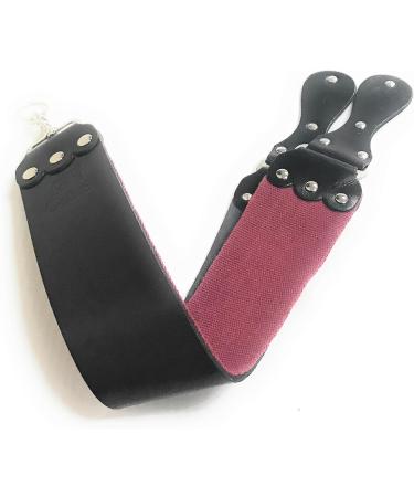 G.B.S Ultra Wide Straight Razor Strop Handmade Barber Leather Razor Strop for Sharpening Razor & Tools Dual Sharpening Strap in Black and Maroon with Fine Edges blade 3" x 26" for Men - Buy Online on SooperMarket.com