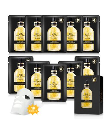 24k Gold Mask Sheet Mask Niacinamide Mask Nourishing & Moisturizing Hyaluronic Acid Mask Skincare For All Skin Types