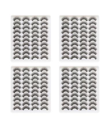 jklashfi 80 Pairs 3D Chemical Fiber Lashes Natural False Eyelashes Dramatic Volume Lashes Makeup Extension Eyelashes