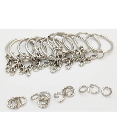1 Inch Key Ring with Chain and Open Jump Rings - 50 Pack - Buy Online on SooperMarket.com