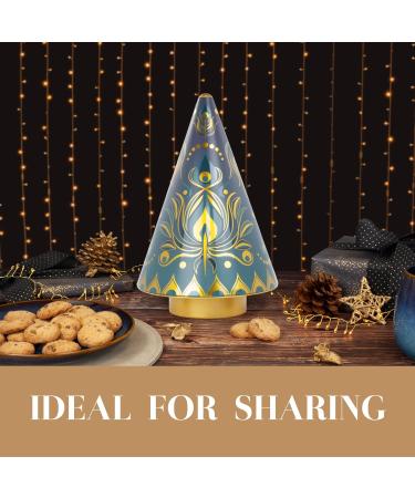 Musical Christmas Tree Biscuits Gift Set | Festive Biscuits Tin with Wind-Up Christmas Carousel | Food Gift Ideas for Women and Men | The Silver Crane Company - Buy Online on SooperMarket.com