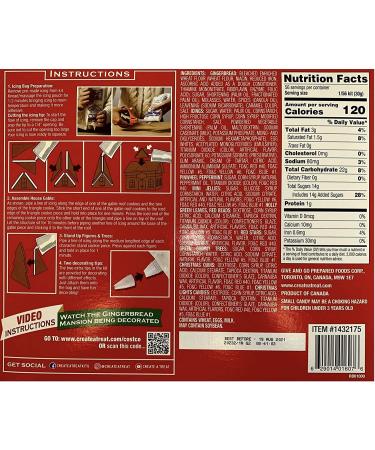 3lb Pre-Built Gingerbread Mansion Holiday House Kit - Ready to Decorate - Buy Online on SooperMarket.com