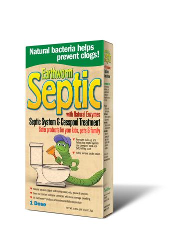 Earthworm Septic Tank System Treatment and Cesspool Treatment - Powder-Formula - Natural Enzymes Safer for Family Environmentally Responsible - 10.3 fl oz 10.3 Ounce