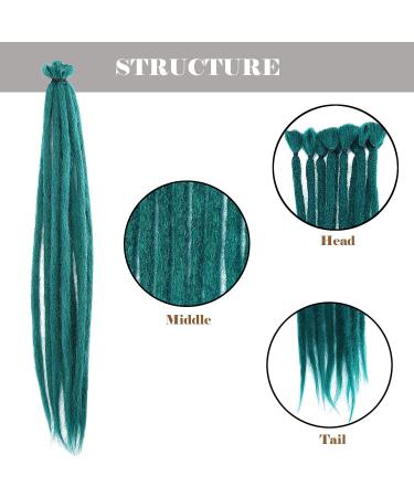 10PCS Turquoise Dreadlock Extensions - Synthetic Crocheted Faux Locs for Men & Women | Jamaica Punk Hip-Hop Hair Accessories - Buy Online on SooperMarket.com
