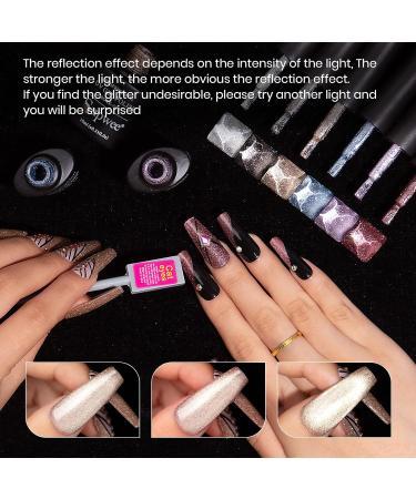 Reflective Cat Eye Gel Polish - 6 Magnetic Colors | Manicure Soak Off UV Gel 038 - Buy Online on SooperMarket.com