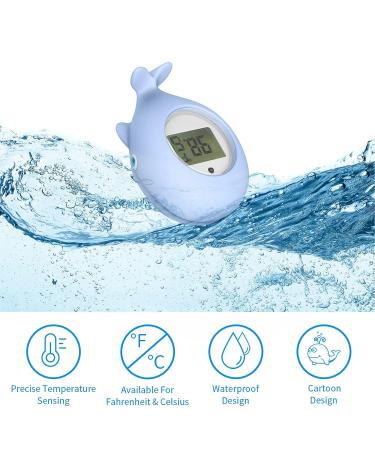 Whale Shaped Baby Thermometer - Infant Bath Safety Water Temperature Tester & Floating Toy with Intelligent Timing - Buy Online on SooperMarket.com