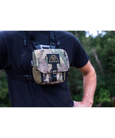 Proven Wild Bino Harness: Waterproof 900D Nylon Chest Pack for Hunting | Adjustable Straps, 2 Mesh Pockets, Zipper Back Pocket - Buy Online on SooperMarket.com