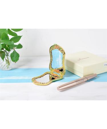 Jinvun Antique-Like Compact Mirror: Durable Travel Makeup Mirror - Shield Shape, Magnification, & Clear Reflection - Vintage Design - Unique Jewellery Gift - Gold02 - Buy Online on SooperMarket.com