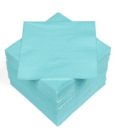 HEKU 100 single-colored napkins 3-layer 33x33cm I Uniform quality for events & gastronomy I practical 5-pack I highly absorbent and stylish light blue
