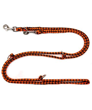 Dogeline Double leash Practice line for medium dogs up to 45 kg over 39 colors very stable (3.50 m Texas) 3.50 m black-orange