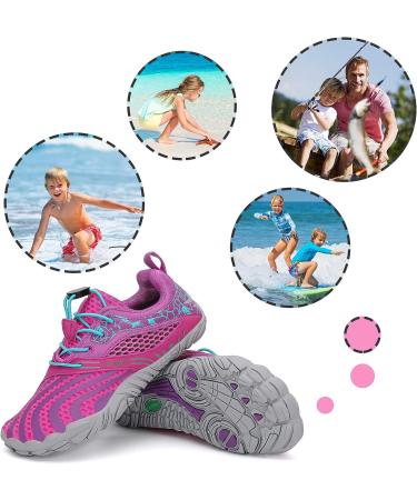 SAGUARO Kids Water Shoes - Quick Dry Aqua Athletic Sneakers for Boys and Girls (Toddler/Little/Big Kid) - Size 12.5 Little Kid - Purple/Stripe - Buy Online on SooperMarket.com
