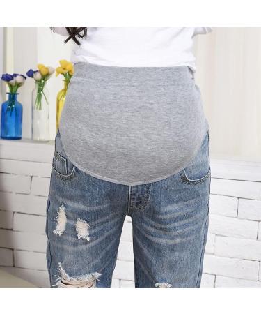 Spritumn-Home Maternity Jeans for Women UK | Solid Blue Skinny Fit Ripped Jeans | Over The Bump Vintage Stretch Denim Leggings | 4XL - Buy Online on SooperMarket.com