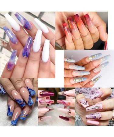 TOMICCA Clear Coffin Nail Tips 500pcs - Long Full Cover Acrylic Fake Nails | Ballerina Style in 10 Sizes for Nail Extension - Ideal for Salons and DIY Nail Art - Buy Online on SooperMarket.com