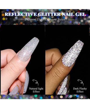 MEET ACROSS Reflective Glitter Gel Polish Set - Sparkly Shiny Disco DJ Nail Varnish - 12PCS 8ML Soak Off UV LED Gel - Buy Online on SooperMarket.com