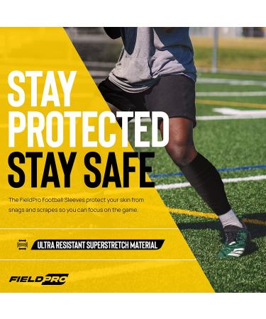 FieldPro Football Leg Sleeves - 2 Pairs | Adult & Youth Sizes | 6 Colors Available | Calf Compression for Men | Medium Size in Black/White - Buy Online on SooperMarket.com