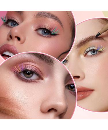 Colored Lash Extensions - 120 Pcs Wispy DIY Rainbow Eyelashes Kit | 14/16mm Mixed Colorful Lashes for Beginners - Buy Online on SooperMarket.com