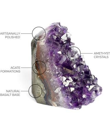 Deep Purple Amethyst Cluster (250-350g) - Polished Geode Quartz Crystal for Spiritual Healing and Home Decor - Buy Online on SooperMarket.com