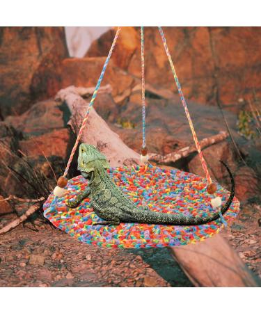 Reptile Hammock Swing Bed Cute Lizard Bearded Dragon Reptile Hanging Hammock Reptile Woven Cotton Summer Hammock Swing Bed for Reptiles Hamsters Parrots Sleeping Resting - Buy Online on SooperMarket.com