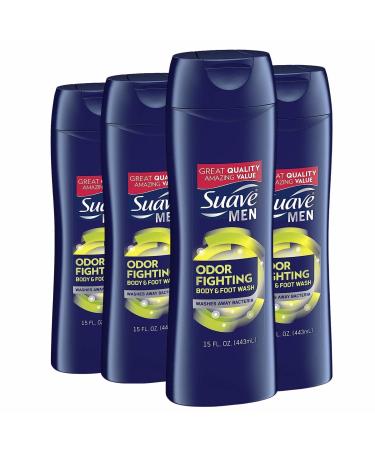Suave Men's Odor Fighting Body and Foot Wash 15 Ounce