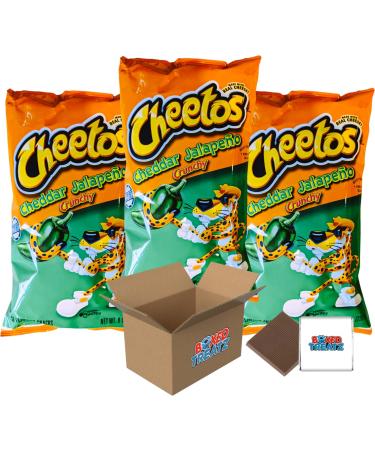 Crunchy Cheddar Jalepeno 8oz Flavored Snacks 3X215g - Made With Real Cheese Boxed Treatz