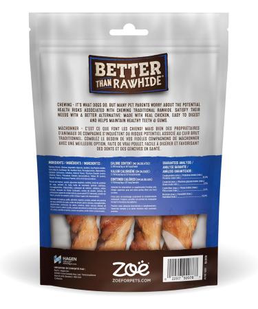 Zoe Better Than Rawhide Dog Treats - Roast Chicken with Thyme & Rosemary - 152g (5.4 oz) - 4 Large Twists - Buy Online on SooperMarket.com