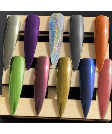 Duufin 22 Color Chrome Nail Powder Set - Metallic Mirror Effect & Holographic Aurora with 22 Eyeshadow Sticks - Buy Online on SooperMarket.com