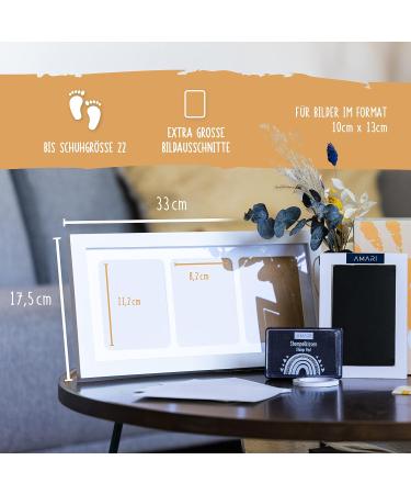 Amari Baby Handprint & Footprint Set - Perfect Birth Gift with Stamp Cushions & Printing Cards - Cherished Keepsake Frame for Baby Parties - Buy Online on SooperMarket.com