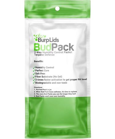 Burp Lids Bud Pack | 62% RH 2-Way Humidity Control | Size 8g | 1 Ounce Flower Protection | 12-Count Resealable Bag - Buy Online on SooperMarket.com