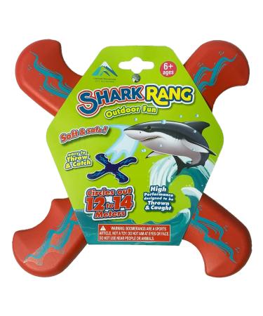 Shark Rang Red Boomerang - Great Beginner Boomerang for Kids or Adults. Soft and Safe.