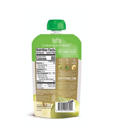 Happy Family Organics Stage 2 Organic Baby Food - Apples, Kale & Avocados (6+ Months) 4 oz - Buy Online on SooperMarket.com