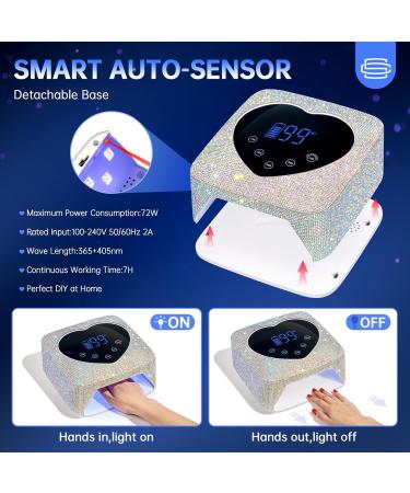 Buy UV LED Nail Lamp 72W - Rechargeable Sparkly Wireless Nail Dryer with 5 Timer Settings | Quick Dry Gel Polish Curing Light for Salon & Home - A-white - Buy Online on SooperMarket.com
