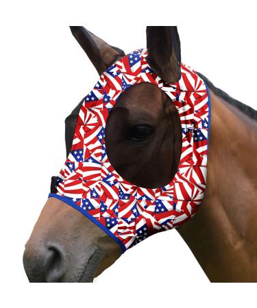 Harrison Howard Elasticity Horse Fly Mask Excellent Comfort With UV Protection Standard horse fly mask for horse-flag grid l flag grid