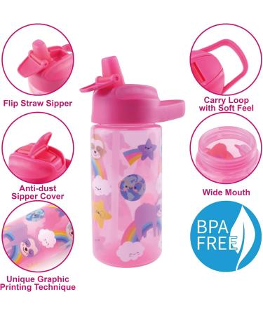 Koohot Kids 15oz Water Bottle 2-Pack - BPA Free, Leak-Proof, Cute Alpaca & Unicorn Design - Buy Online on SooperMarket.com