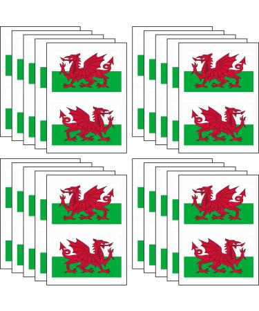 Womaha 20 Sheets Wales Flag Temporary Tattoos for Kids Football Temporary Face Tattoos  Welsh(20 sheets)