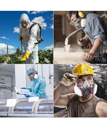 ANUNU Reusable Half Face Respirator with Filters/Goggle - Protection Against Dust, Organic Gas, and Vapors for Epoxy Resin, Welding, Woodworking - Buy Online on SooperMarket.com