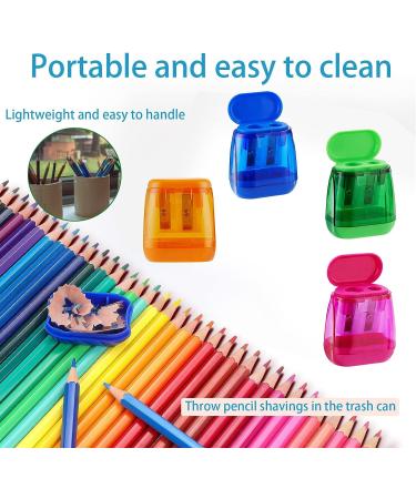 OFiSEXPT Dual Hole Manual Pencil Sharpener - 4 Pack for Students and Adults | School, Home, Office Use - 4 Colors - Buy Online on SooperMarket.com