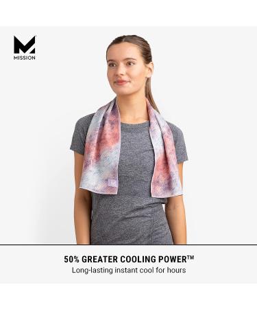 MISSION Max Plus Antimicrobial Cooling Neck Towel - Prism Papaya Punch | UPF 50 Sun Protection - Buy Online on SooperMarket.com