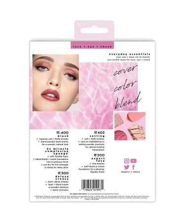 Real Techniques Everyday Essentials 6-Piece Makeup Brush Set with 2 Sponge Blenders - Multiuse Brushes for Eyeshadow, Foundation, Blush, Highlighter, and Concealer - Buy Online on SooperMarket.com