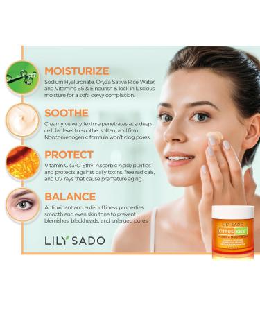 LILY SADO CITRUS KISS Vitamin C Moisturizer - Vegan Anti-Wrinkle Daily Lotion for Hydration & Radiant Skin - Natural Face Cream for Women & Men - Buy Online on SooperMarket.com