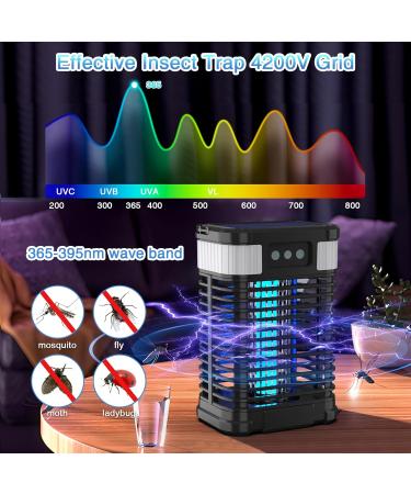 Buy Solar Insect Killer with Light Sensor | USB Rechargeable Mosquito Lamp | Waterproof Fly Destroyer - 4200V Non-Toxic UV Trap for Indoor & Outdoor Use - Buy Online on SooperMarket.com