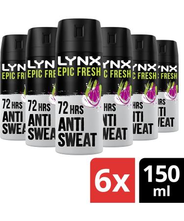 Lynx Epic Fresh 72-hour protection against odour and wetness Anti-perspirant Deodorant aerosol with a grapefruit & tropical pineapple scent 150 ml pack of 12 150 ml (Pack of 12) - Buy Online on SooperMarket.com