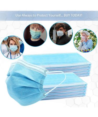 50pcs Disposable Hypoallergenic Face Masks with Elastic Earloops - Blue/White by PIXI Creations - Buy Online on SooperMarket.com