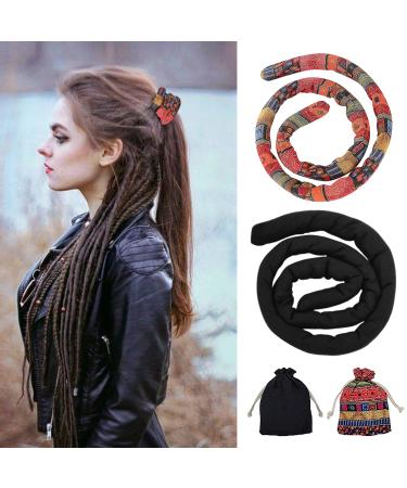 Nizirioo 2 Piece Spiral Hair Elastics Hair Accessories Ponytail Holder Folding Dreadlock for Ponytail Hair Tie Dreadlocks Hair Ties for Women Men