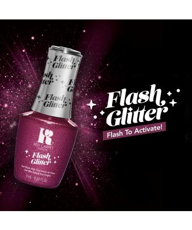 Red Carpet Manicure Flash Glitter Gel Polish | Infused with Vitamin A & Biotin | I'm Made To Sparkle | Mauve Pink Glitter Nail Gel Colour | 0.3 Fl. Oz. - Buy Online on SooperMarket.com