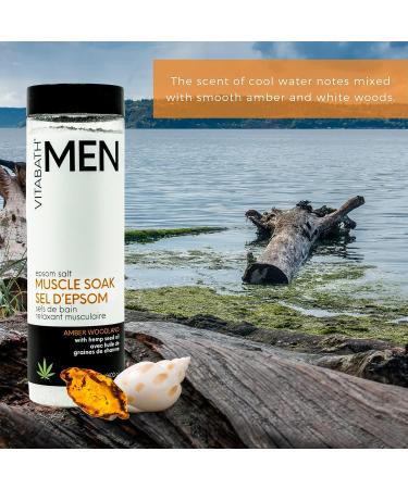 Vitabath Men's Amber Woodland Epsom Salt Muscle Soak - 21.2 oz for Workout Recovery & Relaxation - Buy Online on SooperMarket.com