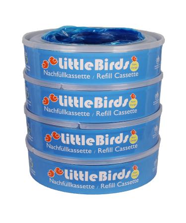Little Birds - 4x refill cassettes compatible with Angelcare Windeiler & Litter Licorn II - More capacity for up to 320 diapers - 7 layers for maximum odor protection