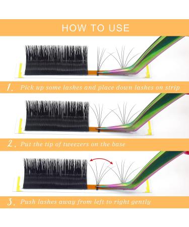 Easy Fan Lashes D-0.03-15mm | Russian Volume Eyelash Extensions | Self Fanning Lashes | 15mm D Curl | Blooming Volume Lash Extension - Buy Online on SooperMarket.com