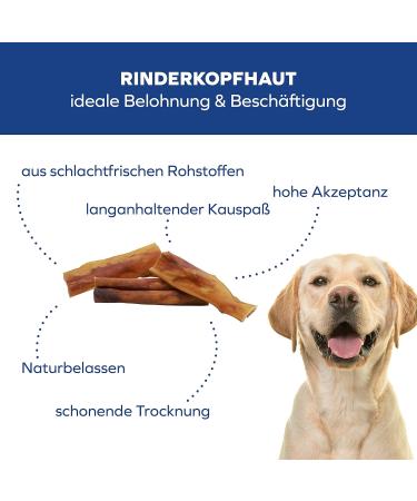 Schwenner Pet Food - Dried Beef Head Skin for Dogs | Dental Care Snacks - 1kg (20cm Pack) - Buy Online on SooperMarket.com