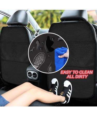 Funmo 2 Pcs Waterproof Car Seat Organiser with 2 Pockets - Kids Back Seat Protector & Storage for Rear Seat - Anti-Kick Design - Black - Buy Online on SooperMarket.com