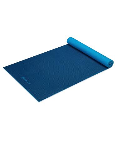 Gaiam Solid Color Yoga Mat, Non Slip Exercise & Fitness Mat for All Types of Yoga, Pilates & Floor Exercises Navy/Blue (Longer/Wider) 78"L x 26"W x 6mm Thick